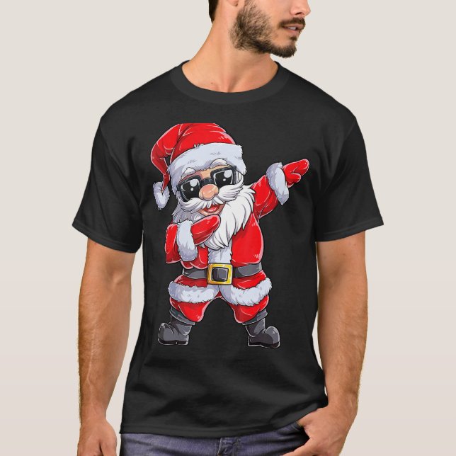 Camiseta Dabbing Santa Claus Navidades Niños hombres Navida (Anverso)