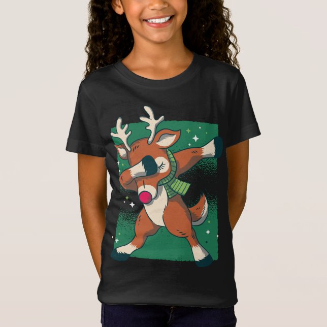 Camiseta Dabbing Santa Claus Navidades reno Rudolph Dab (Anverso)