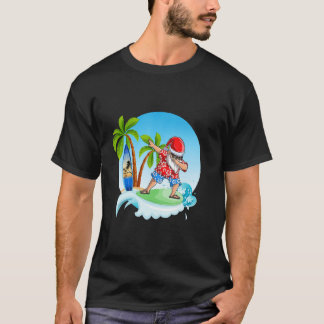 Camiseta Dabbing Santa Claus Surfing Summer Christmas In Ju