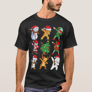 Camiseta Dabbing Santa Elf Friends Christmas