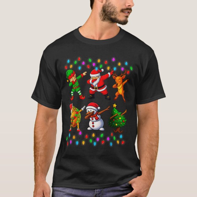 Camiseta Dabbing Santa Elf Friendship Christmas Boys Kids X (Anverso)