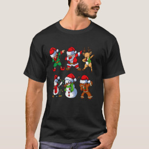 Camiseta Dabbing Santa Elf Snowman Gingerbread Reinder Chr