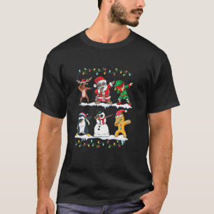 Camiseta Dabbing Santa Elf Snowman Penguin Navidades niños