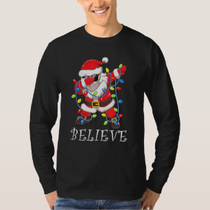 Camiseta Dabbing Santa Facemask Gafas de sol Garland Believ
