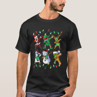 Camiseta Dabbing Santa Friends Navidad Regalos Niños Chicas
