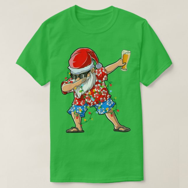 Camiseta Dabbing Santa Hawaii Xmas Beer T (Diseño del anverso)
