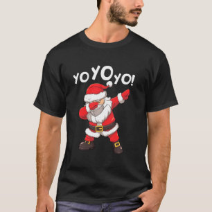 Camiseta Dabbing Santa In Face Mask Yo Yo Yo Funny Christma