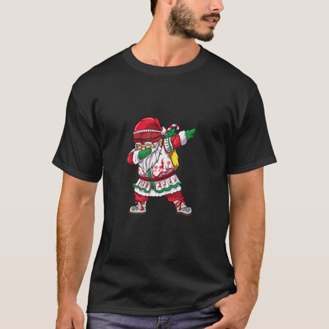 Camiseta Dabbing Santa - Luces de Santa Claus - Iluminación (Anverso)