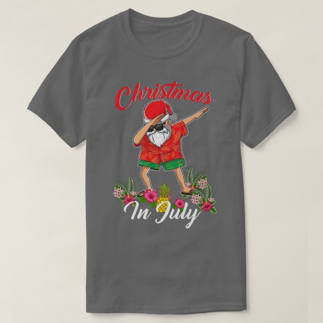 Camiseta Dabbing Santa Navidades en julio Boys Hawai  (Diseño del anverso)