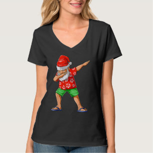Camiseta Dabbing Santa Navidades En Julio Fiesta Hawaiano S