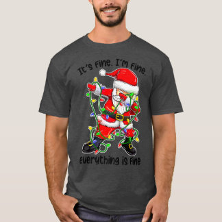 Camiseta Dabbing Santa Navidades Luces estoy bien todo