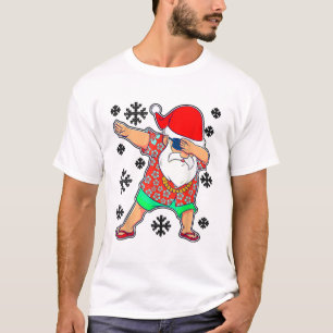 Camiseta Dabbing Santa, Navidades verano tropical hawaiano