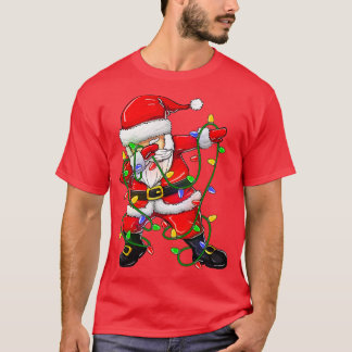 Camiseta Dabbing Santa para niños Chicas luz de árbol de Na