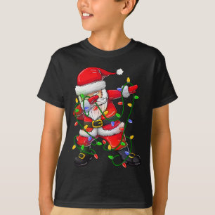 Camiseta Dabbing Santa para niños Chicas luz de árbol de Na