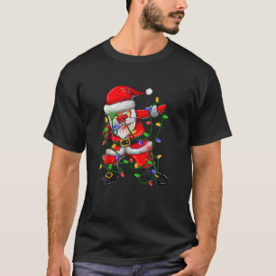 Camiseta Dabbing Santa para niños Chicas luz de árbol de Na