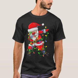 Camiseta Dabbing Santa para niños Chicas luz de árbol de Na