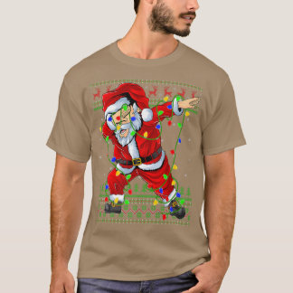 Camiseta Dabbing Santa para niños Chicas Navidades feos luz