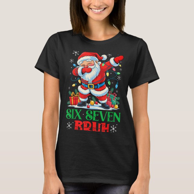 Camiseta Dabbing Santa Six Seven Bruh Funny Christmas 6 7 M (Anverso)