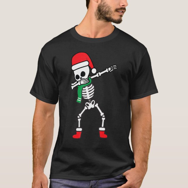 Camiseta Dabbing Santa Skull Gracioso Dab Dance Boy Chris (Anverso)