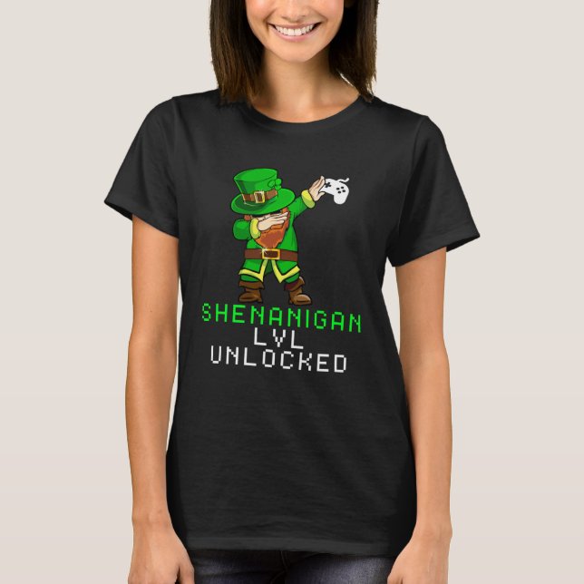 Camiseta Dabbing Shamrock Shenanigans Leprechaun Unicorn Ga (Anverso)