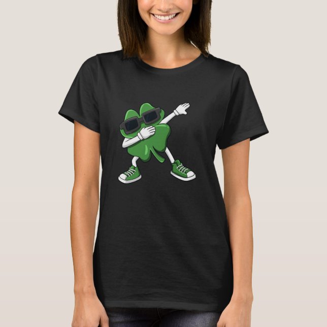 Camiseta Dabbing Shamrock St Patrick's Day niños Chicas (Anverso)