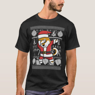 Camiseta Dabbing Shiba Inu Navidades feos sudadizo gráfico 