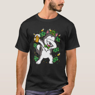 Camiseta Dabbing Siberian Husky Leprechaun Dog St Patrick's