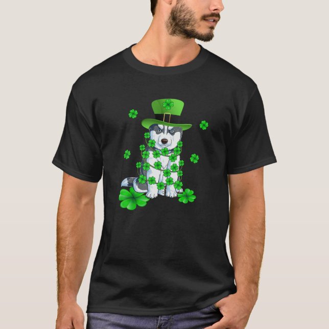 Camiseta Dabbing Siberian Husky St Patrick's Day (Anverso)