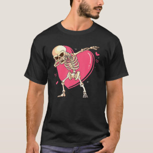 Camiseta Dabbing Skeletan El día de San Valentín de miedo