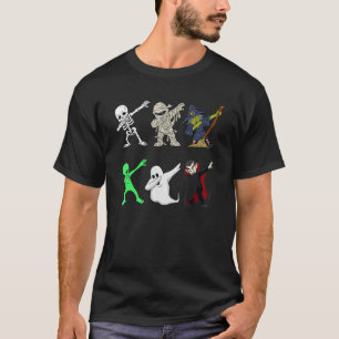 Camiseta Dabbing Skeleton and Monsters Halloween Dracula Bo