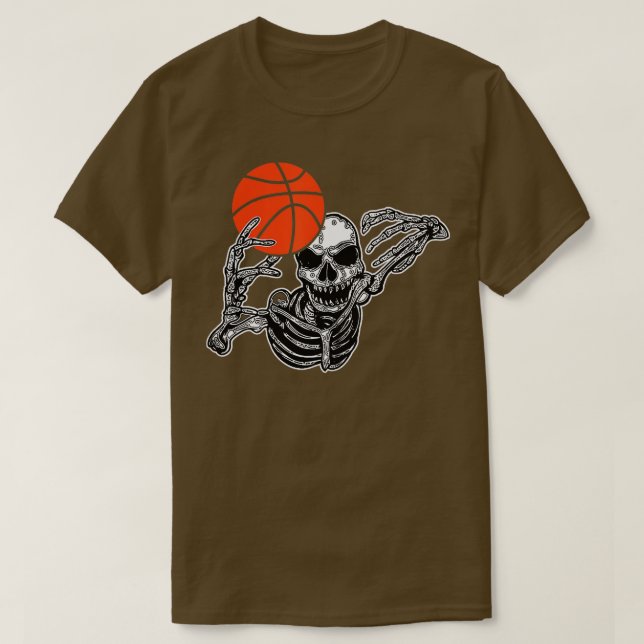 Camiseta Dabbing Skeleton Basketball Funny Halloween Dab Da (Diseño del anverso)