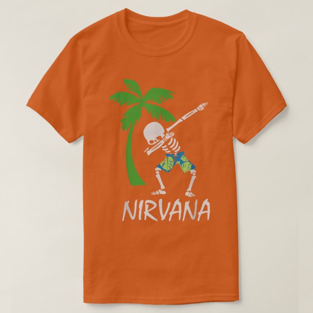 Camiseta Dabbing skeleton beach nirvana  (Diseño del anverso)
