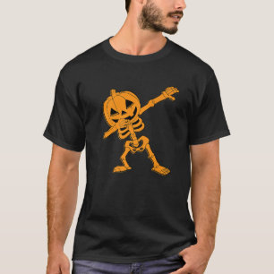 Camiseta Dabbing Skeleton Calabaza Halloween Hombres Dab Da