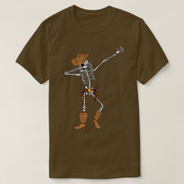 Camiseta Dabbing Skeleton Cowboy Funny Cowboy Skeleton Hall (Diseño del anverso)