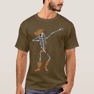 Camiseta Dabbing Skeleton Cowboy Funny Cowboy Skeleton Hall