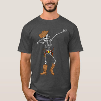 Camiseta Dabbing Skeleton Cowboy Funny Cowboy Skeleton Hall