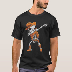 Camiseta Dabbing Skeleton Cowboy Halloween Hombres Mujeres