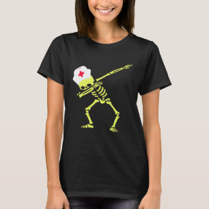 Camiseta Dabbing Skeleton Enfermera radiactiva Halloween Co
