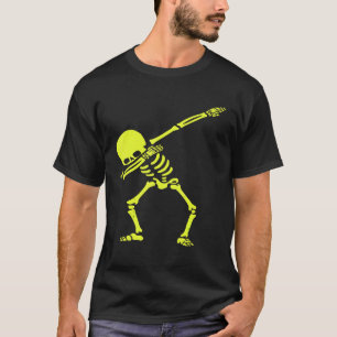 Camiseta Dabbing Skeleton Halloween Radioactive Skeleton Co