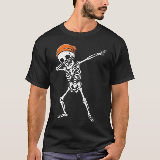 Camiseta Dabbing Skeleton Halloween Skull Rib Cage Dab (Anverso)