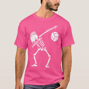 Camiseta Dabbing Skeleton Halloween Volleyball Funny Sports