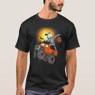 Camiseta Dabbing Skeleton Monster Truck Halloween Toddler B