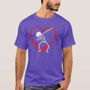 Camiseta Dabbing Skeleton Niños Corazón Dab Niños Gracioso 