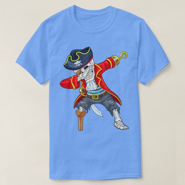 Camiseta Dabbing Skeleton Pirate Costume Halloween Jolly Ro (Diseño del anverso)