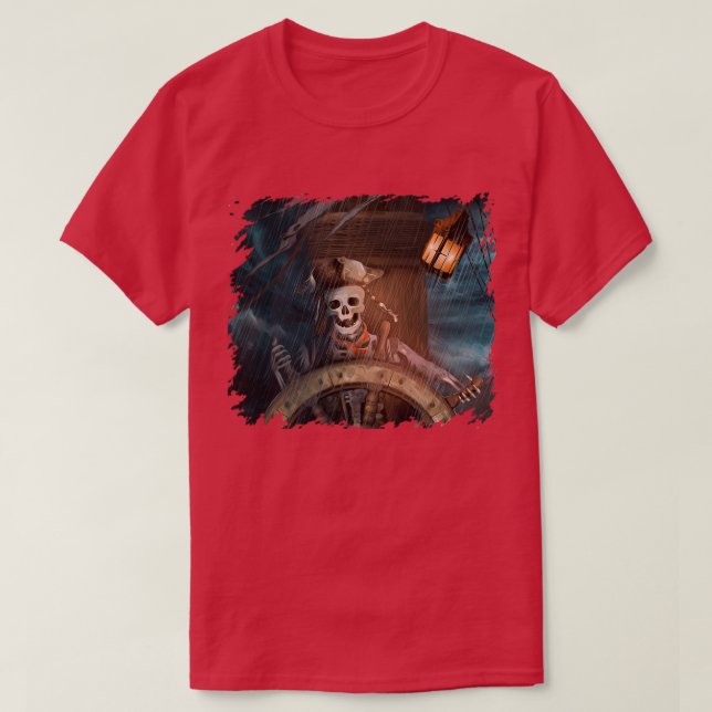 Camiseta Dabbing Skeleton Pirate Costume Halloween Jolly Ro (Diseño del anverso)