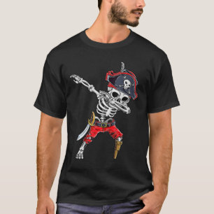 Camiseta Dabbing Skeleton Pirate Gracioso niño de Halloween