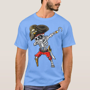 Camiseta Dabbing Skeleton Pirate Jolly Roger Halloween Cost