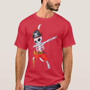 Camiseta Dabbing Skeleton Pirate Jolly Roger Halloween para
