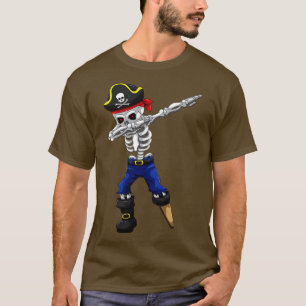 Camiseta Dabbing Skeleton Pirate Jolly Roger Halloween Pira