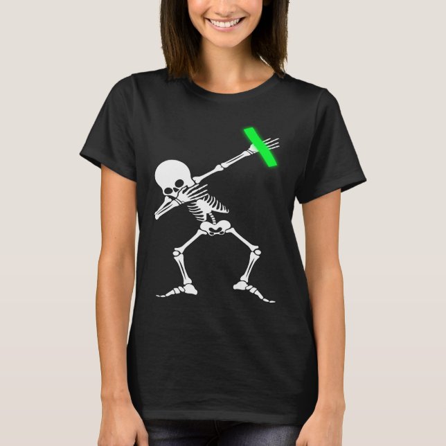 Camiseta Dabbing Skeleton Rave Dance Party Music (Anverso)